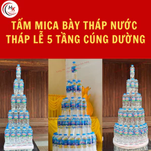 Tháp Nước Mica 5 Tầng – Khay Mica Làm Tháp Nước Cúng Dường Tổ Tiên, Dâng Lễ Đi Đền, Chùa Sang Trọng