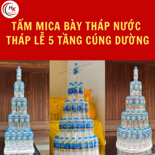 [TO] Tháp Nước Mica 5 Tầng – Khay Mica Làm Tháp Nước Cúng Dường Tổ Tiên, Dâng Lễ Đi Đền, Chùa Sang Trọng