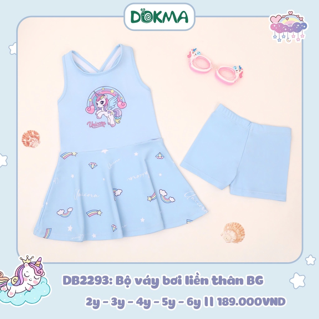 (8-18kg) Bộ Đồ Bơi Liền Thân Dokma Hoạ Tiết Sinh Động Cho Bé Gái DB2675 DB2293