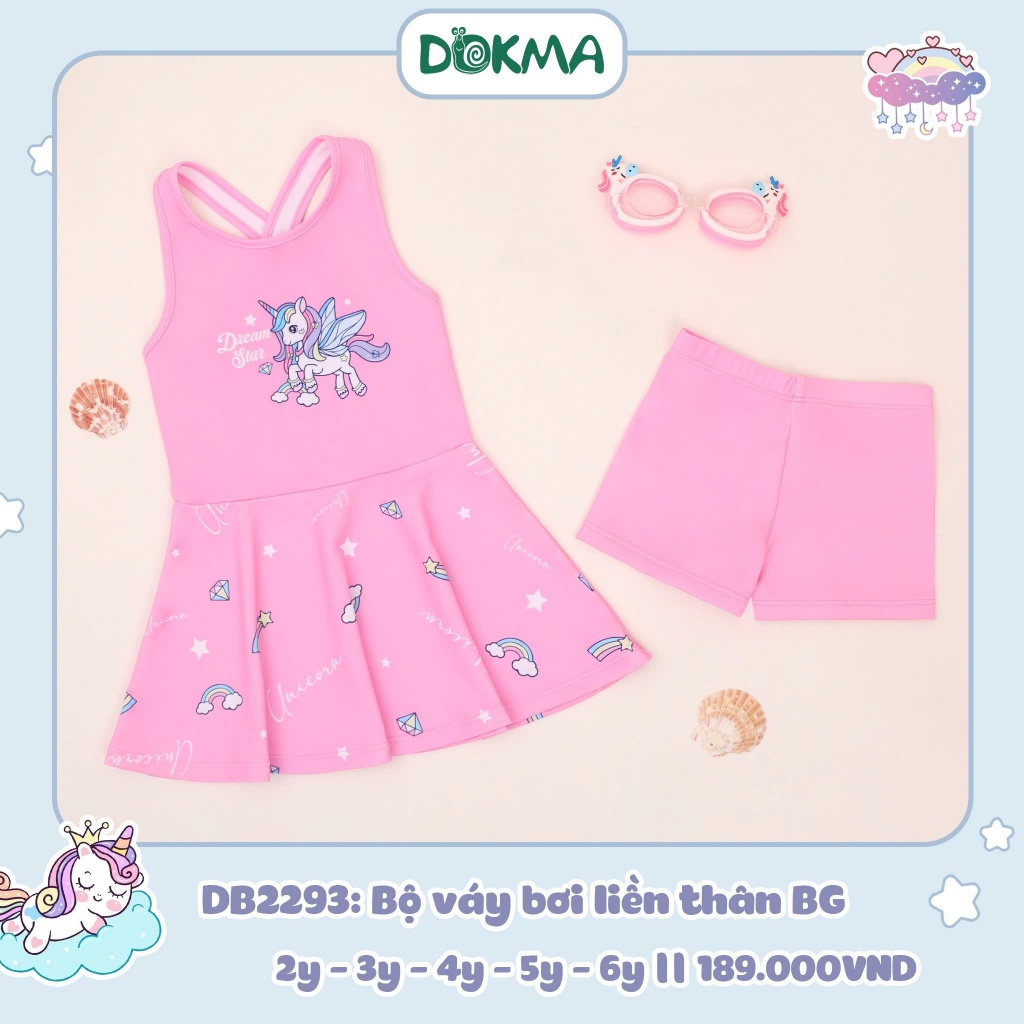 (8-18kg) Bộ Đồ Bơi Liền Thân Dokma Hoạ Tiết Sinh Động Cho Bé Gái DB2675 DB2293