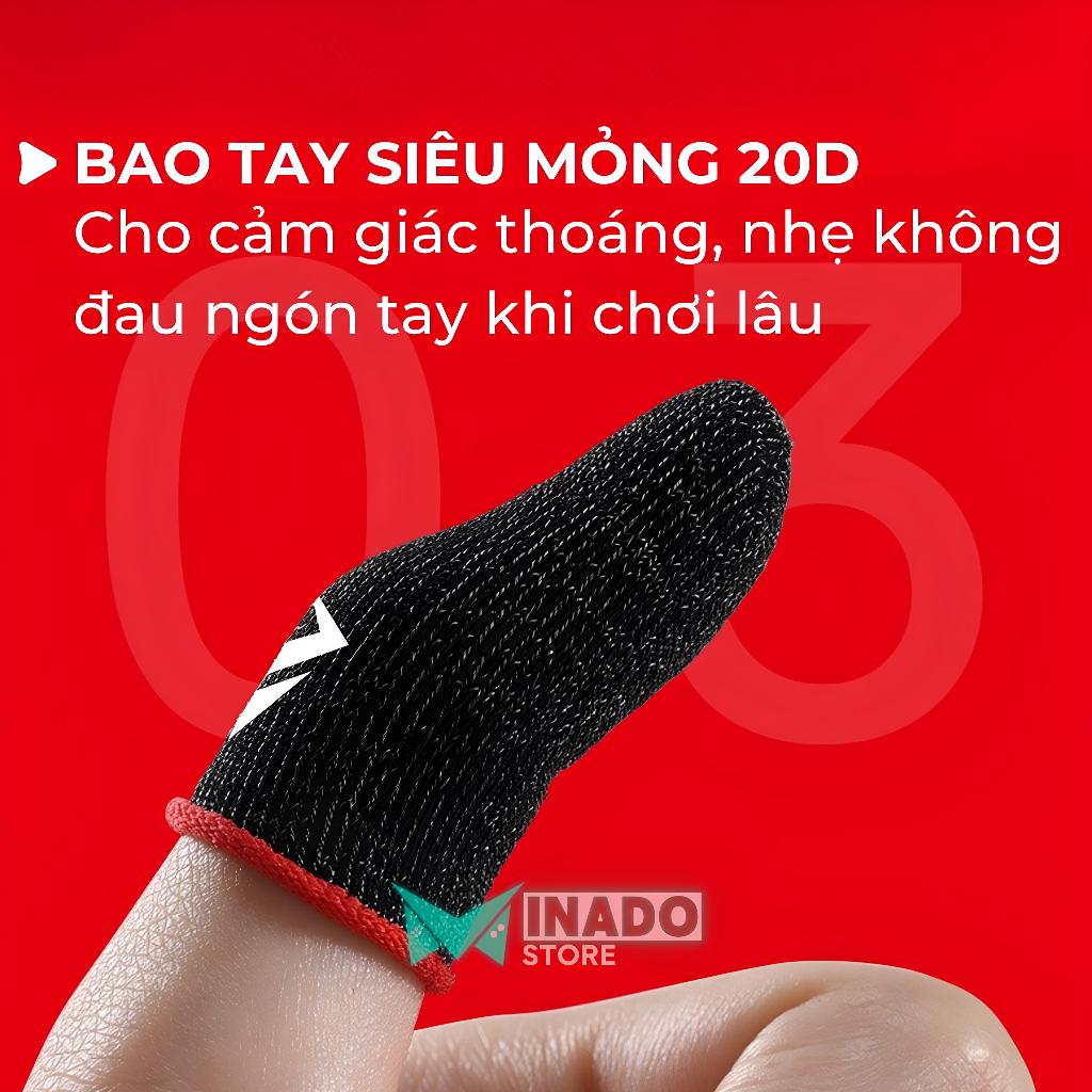 Bao tay chơi game siêu nhạy MM nano bạc chơi Ff Pubg liên quân  - Minado