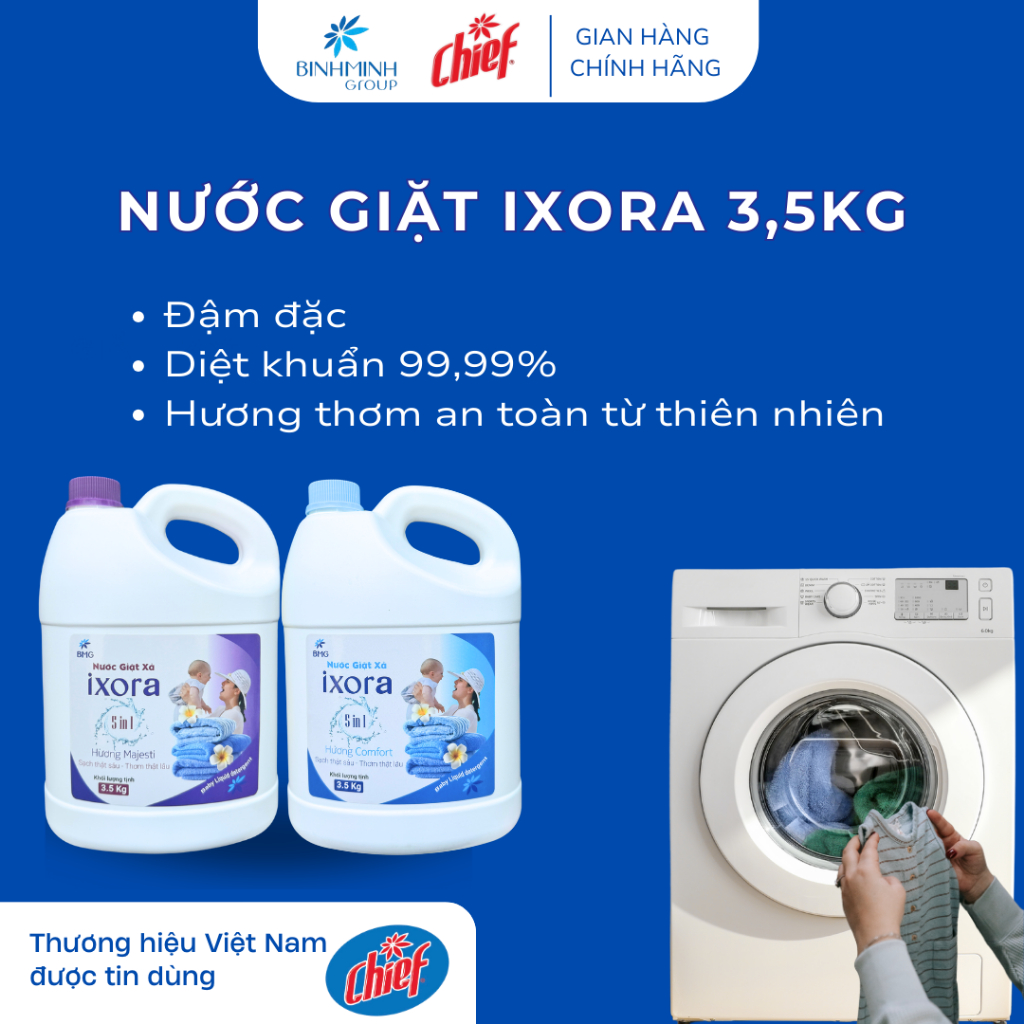 Nước Giặt Xả Cao Cấp IXORA 3,5kg