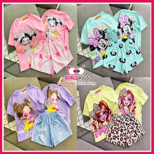 Đồ bộ đùi mặc nhà in 3D đùi bé gái thun lạnh in hình siêu cute cho bé gái từ 10 đến 43kg