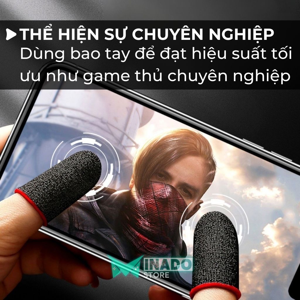 Bao Tay Chơi Game Mina Dệt Kim 2025 Tăng Độ Nhạy Cảm Ứng Cho Game Thủ Ngón Tay Chơi Game - Minado