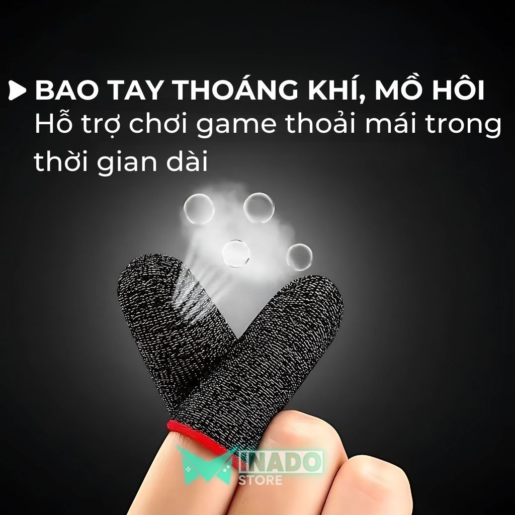 Bao Tay Chơi Game Mina Dệt Kim 2025 Tăng Độ Nhạy Cảm Ứng Cho Game Thủ Ngón Tay Chơi Game - Minado