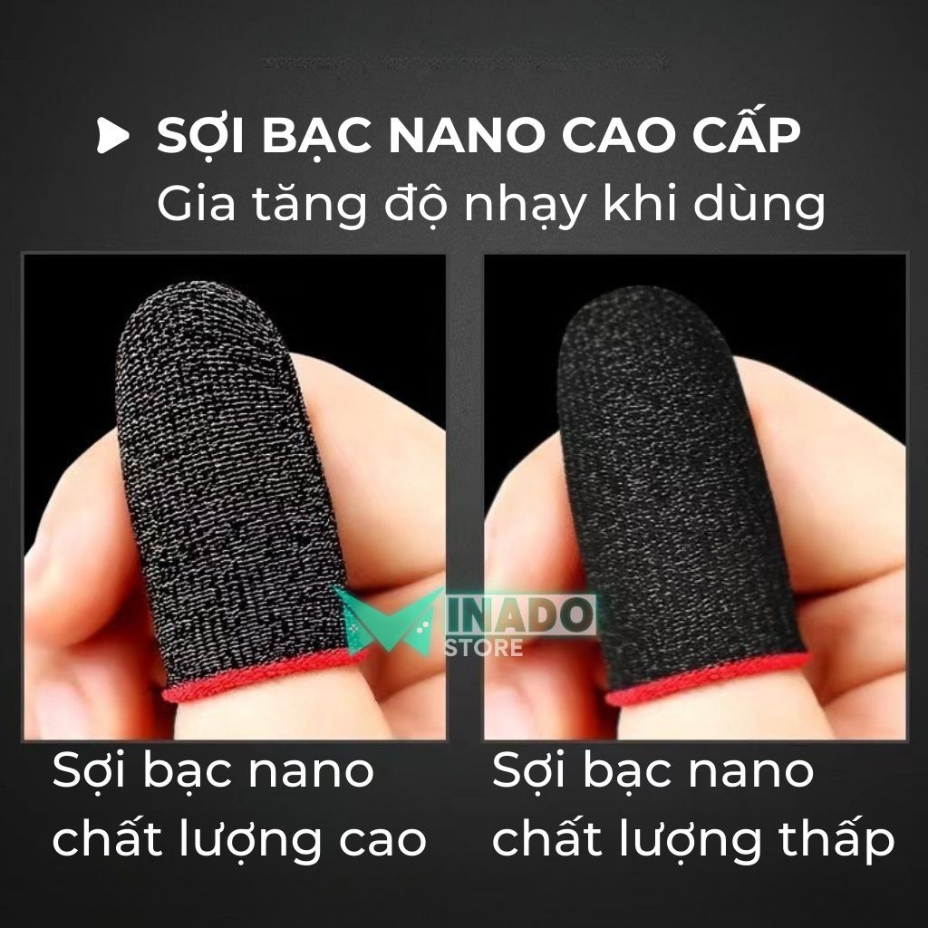 Bao Tay Chơi Game Mina Dệt Kim 2025 Tăng Độ Nhạy Cảm Ứng Cho Game Thủ Ngón Tay Chơi Game - Minado