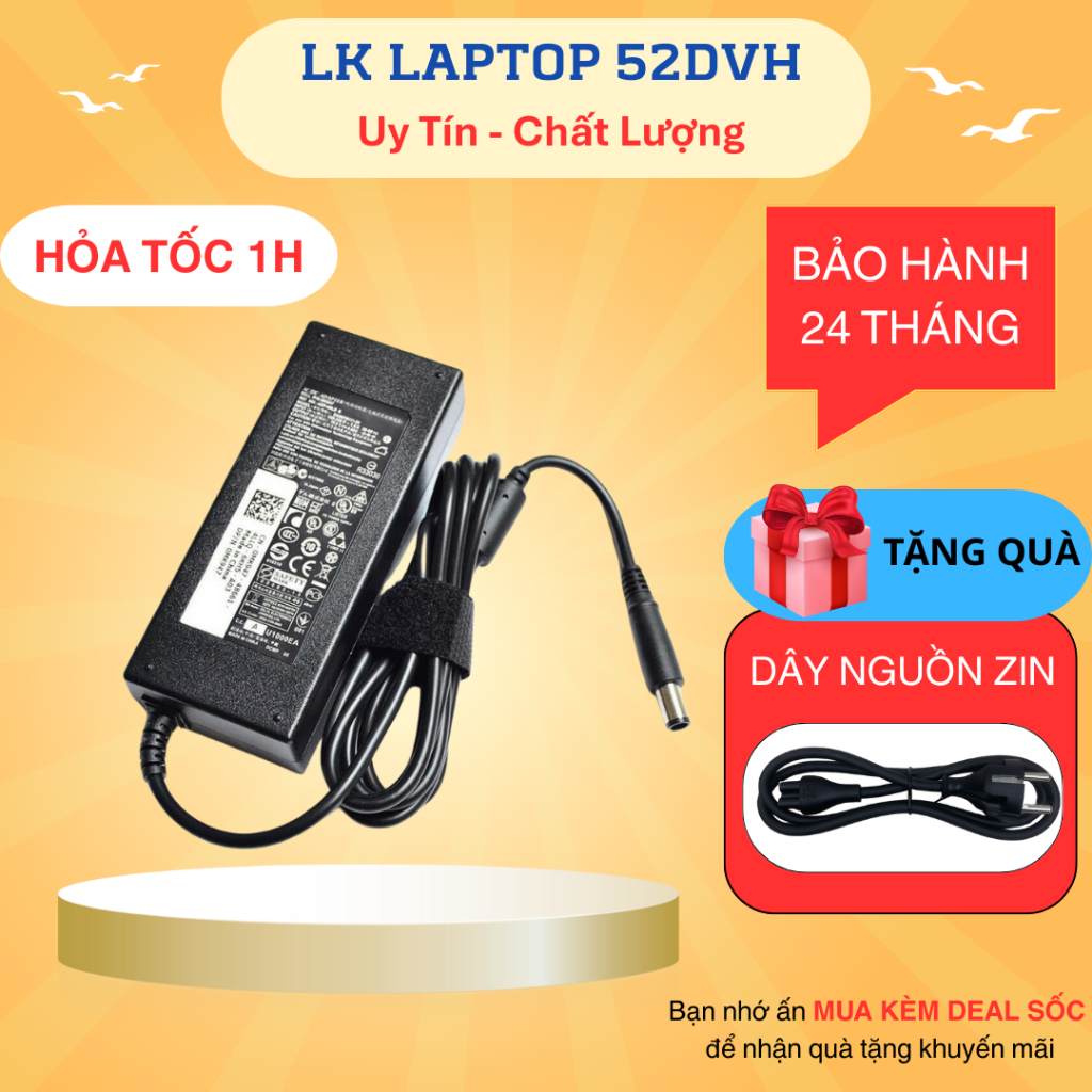 Sạc Laptop Dell 19.5V 4.62A 90w Chân Kim To Chân Kim Nhỏ cho E6400 E6410 E6420 E6430 E6440 E6510 E6520 E6530