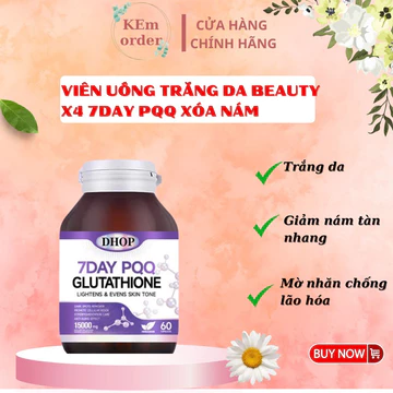 Viên Uống Hủy Nám Siêu Trắng Da Chống Nắng Beauty X4-Viên Uống Trẻ Hóa Da Collagen Peptide DHOP 30 viên