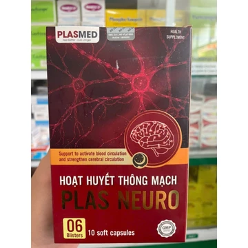 Viên uống Hoạt huyết thông mạch PLAS NEURO 60 viên giúp tăng cường trí nhớ,ngủ ngon - Hộp 60 viên