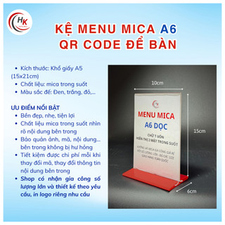 [HỎA TỐC-SỈ] Menu mica A4, A5, A6 để bàn - Bảng Mica Kệ Menu Mica chữ T để QR thanh toán, làm menu nhà hàng, salon, spa