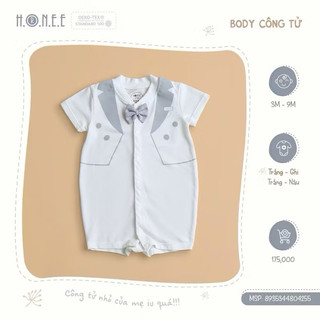 Body ông tử hrnee màu ghi,nâu cho bé 0-9m