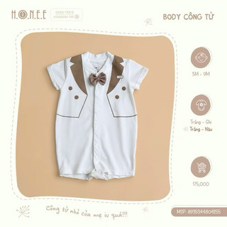 Body ông tử hrnee màu ghi,nâu cho bé 0-9m