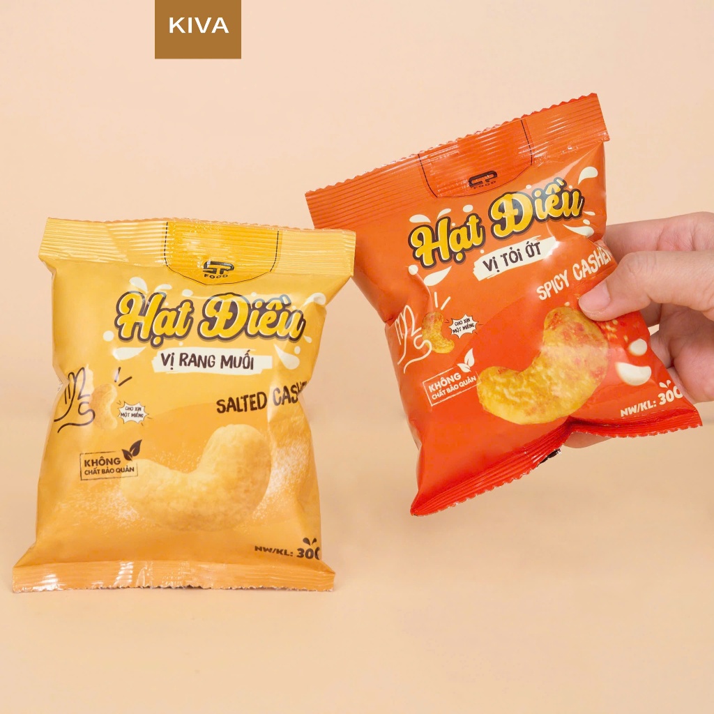 Combo 5 gói Hạt điều nhân STP FOOD _ ăn vặt tiện lợi, đặc sản Bình ...