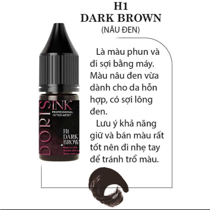 Mực Doris Huỳnh Hiển, mực Doris 2 màu 5ml và 10ml