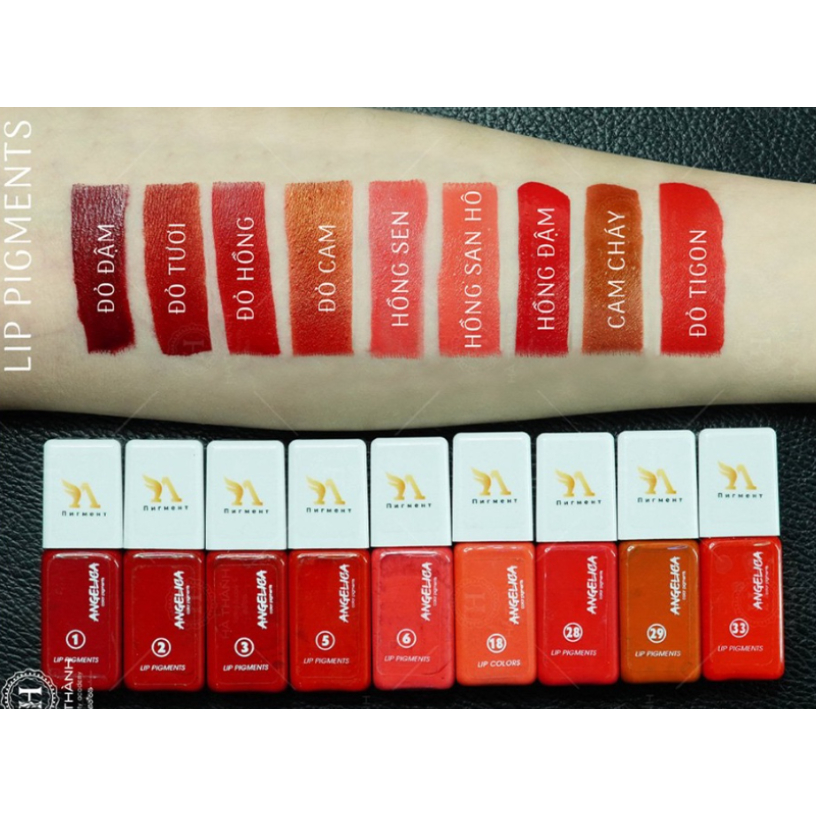 Angelica chai vuông cao cấp, mực phun xăm màu bong đậm