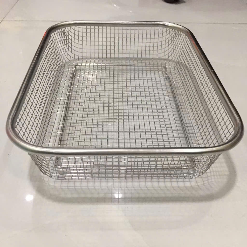 Rổ inox đa năng dày đẹp - hình chữ nhật inox xịn không gỉ sét - RỔ LƯỚI INOX - MÃ: RO883