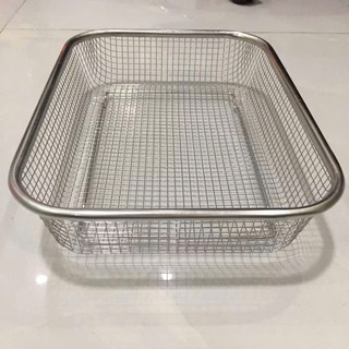 Rổ inox đa năng dày đẹp - hình chữ nhật inox xịn không gỉ sét - RỔ LƯỚI INOX - MÃ: RO883