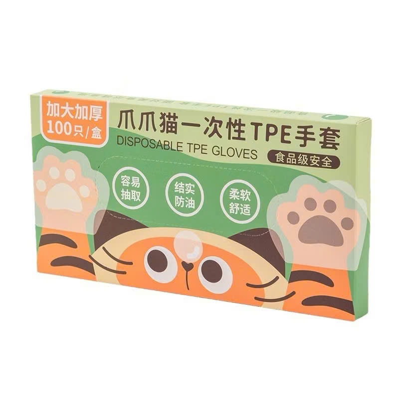 Combo Bao Tay Nilon Chế Biến Thực Phẩm An Toàn,Hộp Găng Tay Hình Hổ Dùng 1 Lần - BAO TAY NHÀ BẾP HÌNH HỔ DỄ THƯƠNG