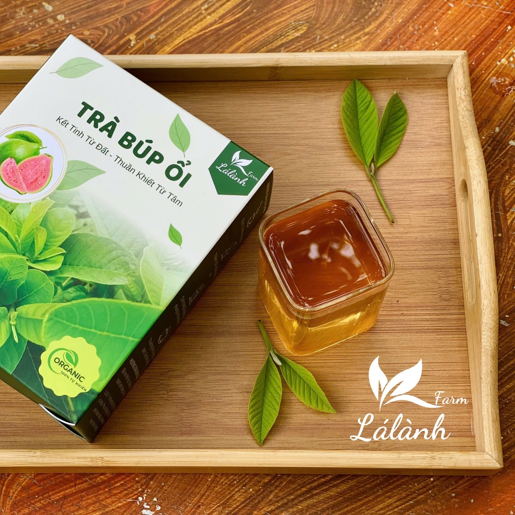 1 Hộp 60 Gói Túi Lọc, Trà Lá Ổi Lá Lành Farm, Trà lá ổi Nguyên Chất, Trà búp ổi Thảo Mộc Tự Nhiên