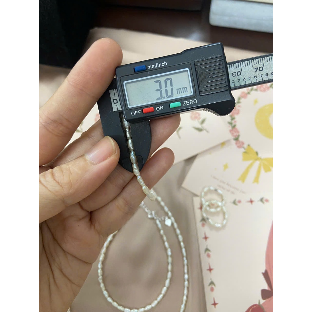 Vòng cổ trai (TRAI THẬT) dị hạt gạo tuyển chọn Nhật sz 3-4 li