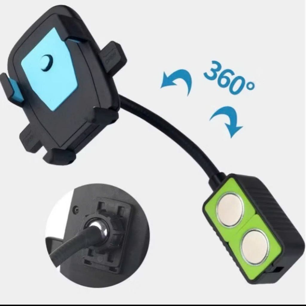 Giá Đỡ Kẹp Điện Thoại Có Đế Nam Châm Xoay 360 Độ - Chống Sốc Tiện Lợi Ngành May