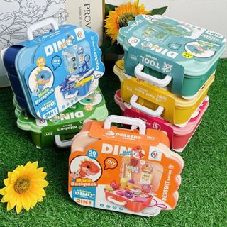 Bộ Đồ Chơi Bác Sĩ Khủng Long Cho Bé Cao Cấp Mô Phỏng Thiết Bị Y Tế , Xe Kem , Bộ Trang Điểm HT Toys