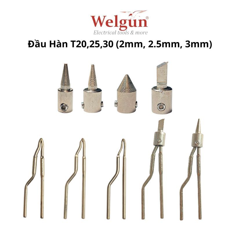 Đầu hàn hợp kim siêu bền gia nhiệt nhanh dễ vệ sinh cho mỏ hàn xung thông minh Welgun