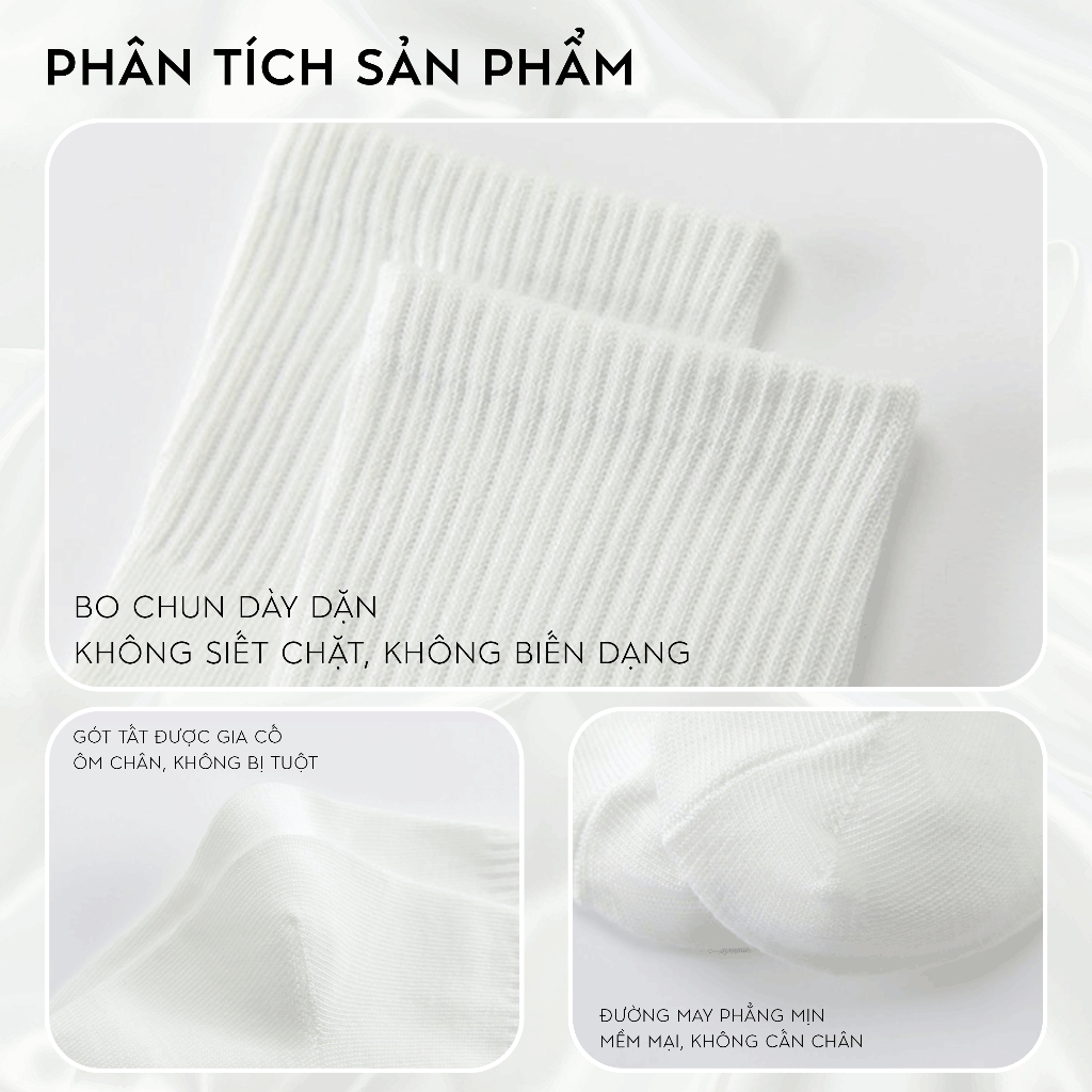 [COMBO 5] Tất Vớ Nam Nữ Cổ Cao Trơn EKIUSHOP Cotton Êm Ái Dày Dặn Thoáng Khí - Ekiu Shop