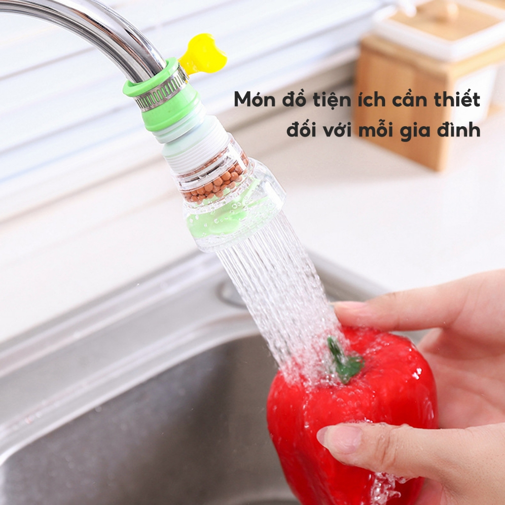 Vòi Lọc Nước Rửa Bát Tăng Áp xoay 360 có thể kéo dài chống bắn nước TVTGIADUNG