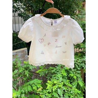 [B&G] Sét váy MLS nàng thơ trắng thêu chữ kèm chân váy xèo cho bé gái từ 12-45kg(2-12 tuổi)