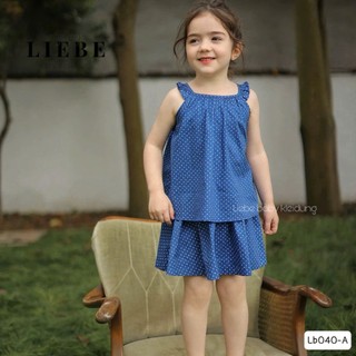 [B&G] Sét bộ chân váy LB cotton chấm bi kèm chân váy nhún xèo cho bé gái từ 10-40kg(1-10 tuổi)