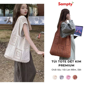 Túi Tote Dệt Kim 𝐒𝐚𝐦𝐩𝐭𝐲 Len Nữ Phong Cách Cổ Điển Hàn Quốc Summer 2025