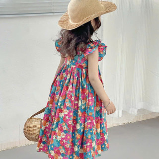 [B&G] Đầm váy hoa thô cotton dáng dài mùa hè cho bé gái từ 10-40kg(1-10 tuổi)