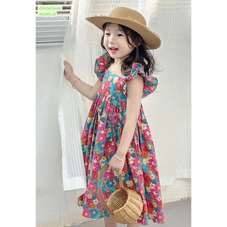 [B&G] Đầm váy hoa thô cotton dáng dài mùa hè cho bé gái từ 10-40kg(1-10 tuổi)