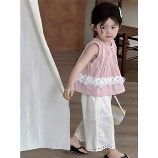 [B&G] Sét bộ áo hồng phối quần thêu nơ dễ thương cho bé gái từ 10-42kg(2-12 tuổi)