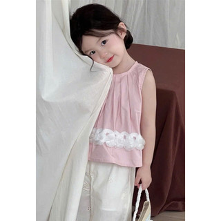 [B&G] Sét bộ áo hồng phối quần thêu nơ dễ thương cho bé gái từ 10-42kg(2-12 tuổi)