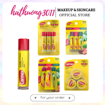 HÀNG MỸ Son Dưỡng Môi Carmex Camex Lip Balm Thỏi Tuýp Hũ Không Mùi Có Mùi Hương SPF 15
