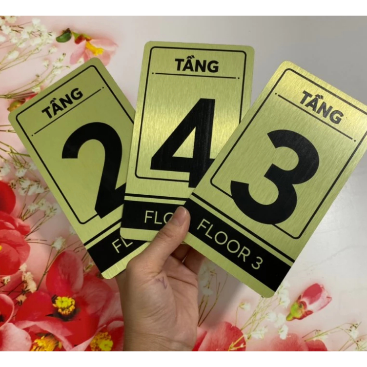 Biển số phòng, hotel, ccmn ... alu bạc xước 20cm x 10 cm IN UV siêu nét