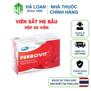Viên uống bổ sung sắt - Tăng cường lưu thông máu cho phụ nữ mang thai (Hộp 50 viên)