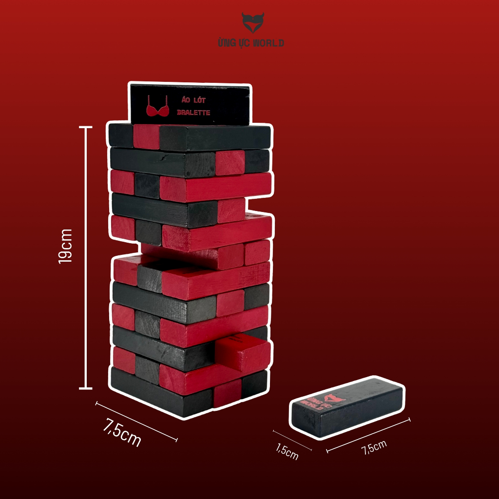 Bộ Rút Gỗ Tình Yêu Crush Tower Ừng Ực World 36 Thanh – Boardgame Couple Giúp Cuộc Yêu Rực Lửa