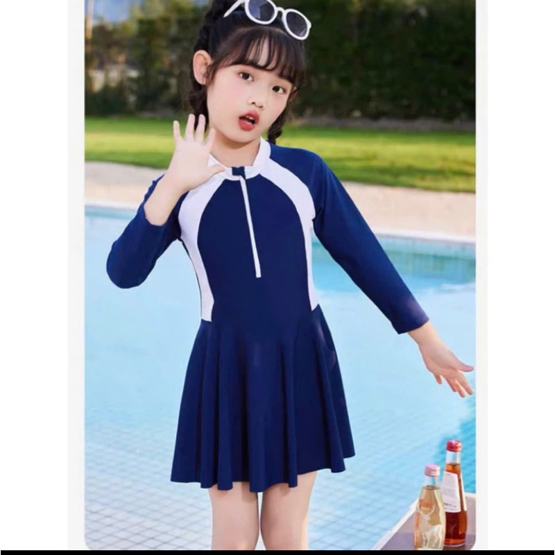 đồ bơi em bé size(2,4,6,8) sét đồ bơi em bé pha dây kéo cực xinh váy có quần đùi bên trong