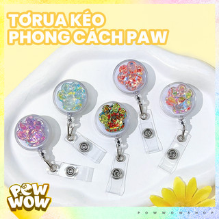 Lõi Tơrua Kéo Rút 60cm Nhựa ABS Sử Dụng Gắn Bao Thẻ / Móc Khoá Hoạ Tiết Chân Mèo Đơn Giản Tinh Tế – Cat Paw Badge Reel