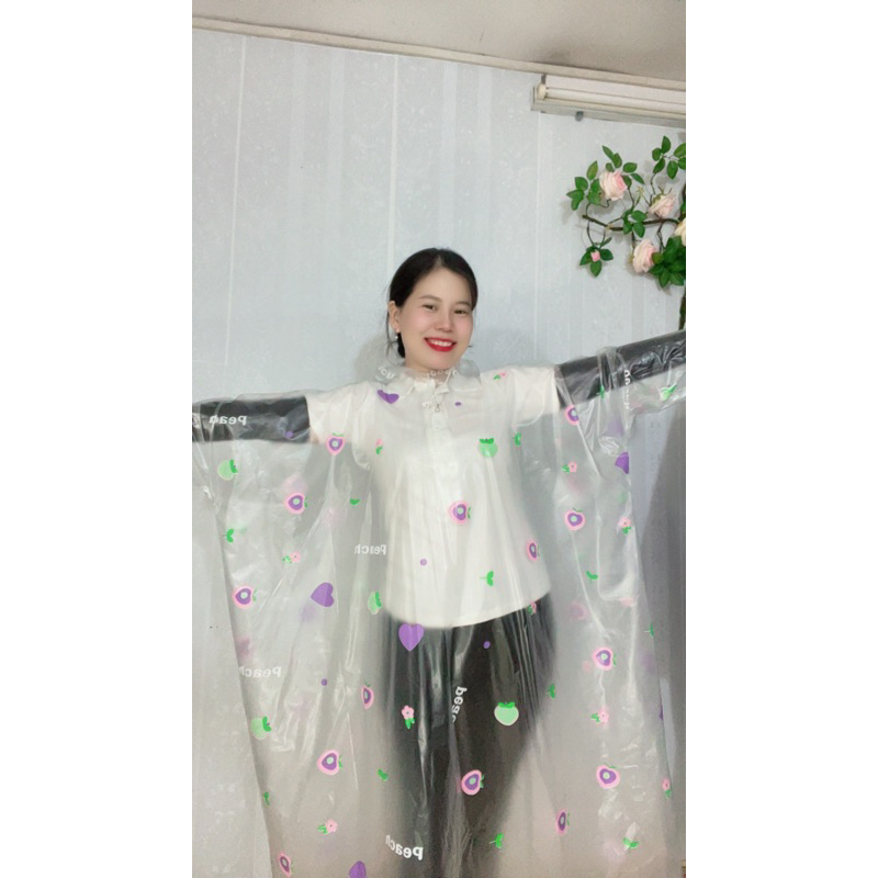 Áo mưa bít hoa nhí (PVC) nhựa dẻo mỏng nhẹ và dai độ bền cao Chống nước chống gió