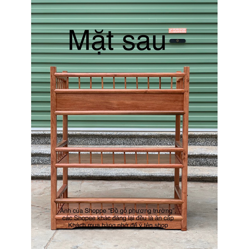 kệ sách, kệ bày đồ gỗ gõ, hương đá ngang 58 sâu 34 cao 89cm nhiều tông màu