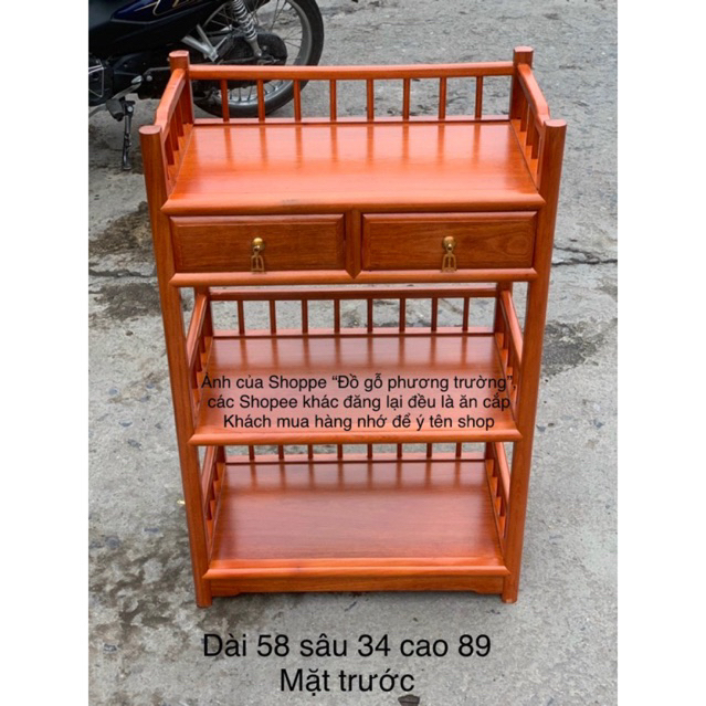 kệ sách, kệ bày đồ gỗ gõ, hương đá ngang 58 sâu 34 cao 89cm nhiều tông màu