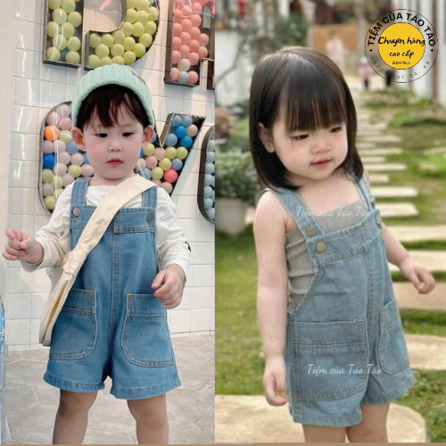(HÀNG CÓ SẴN) QC- Yếm bò vải mềm cover Hàn Quốc bé trai bé gái mặc đều xinh bé 9-15kg