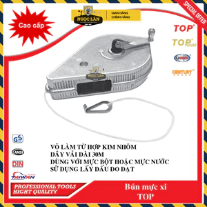 Bật mực, thước búng mực TOP xi, dây 30m hàng Đài Loan cao cấp