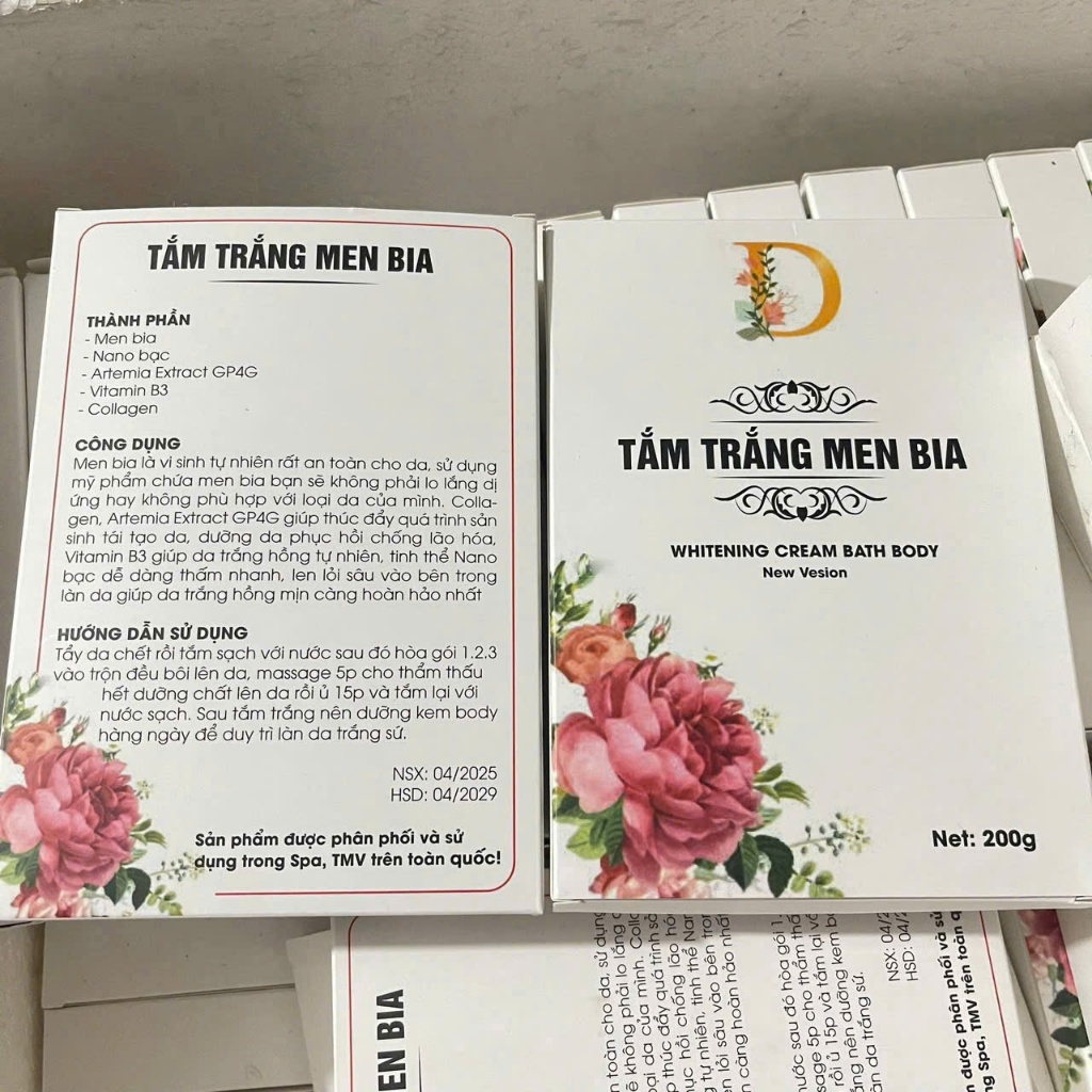 Tắm trắng men bia, bật 3-5 tone ngay lần đầu tiên