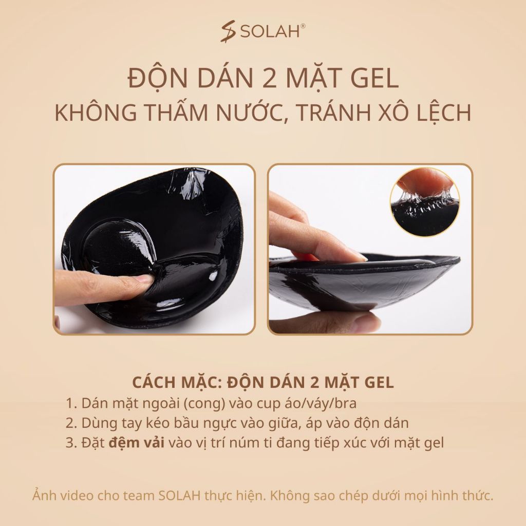 Miếng Dán Độn Ngực Có Gel 2 Mặt SOLAH Bikini Tam Giác Hạt Đậu Áo Váy Đi Tiệc Chơi Hở Lưng PK04
