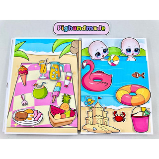 Đồ chơi bóc dán Ngôi nhà bên bờ biển - Búp bê giấy Gacha